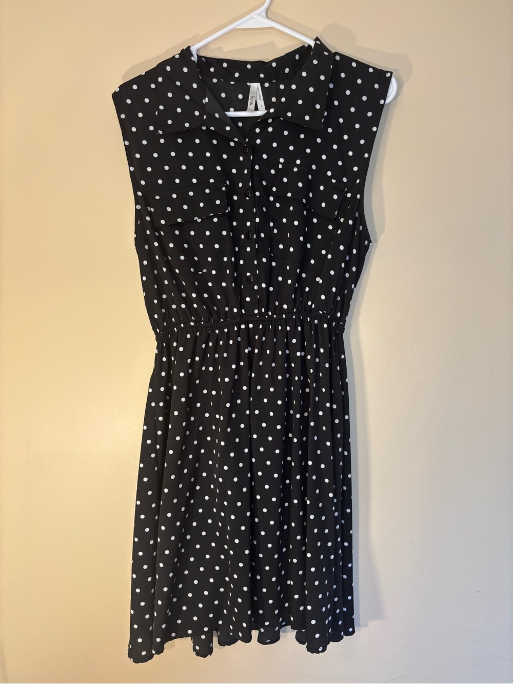 Truth Black and White Polka Dot Sleeveless Mini Dress